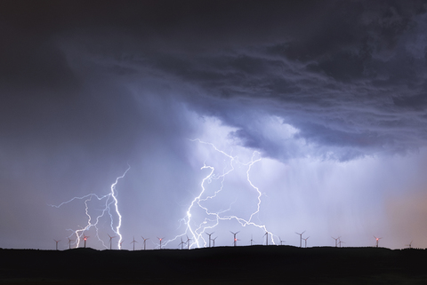 Spanien,Provinz Burgos, Briviesca, Gewittersturm, lizenzfreies Stockfoto