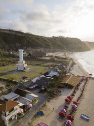 Indonesien, Bali, Luftaufnahme des Pandawa-Strandes - KNTF01430