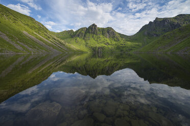 Mountain reflection in lake Utdalsvatnet - AURF04715