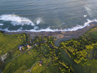 Indonesia, Bali, Kedungu, Aerial view of Kedungu Beach - KNTF01542