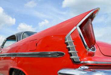 Detail of oldtimer, red DeSoto - RJF00807