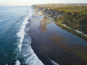 Indonesia, Bali, Aerial view of Green Bowl beach - KNTF01580