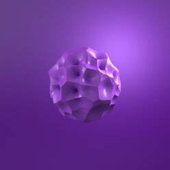 3D-Rendering, Lila Molekül vor lila Hintergrund - AHUF00534