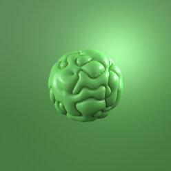 3D-Rendering, Grünes Molekül vor grünem Hintergrund - AHUF00535