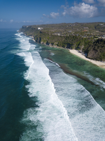 Indonesia, Bali, Aerial view of Karma beach stock photo