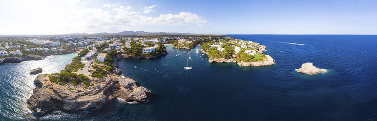 Spain, Mallorca, Portocolom, Aerial view of Cala d'Or and bay Cala Ferrera - AMF05928