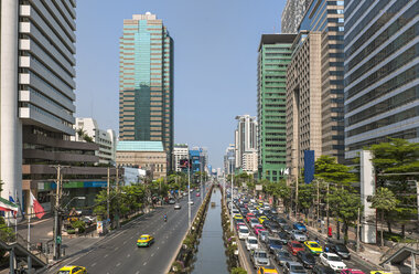 High Angle View of North Sathorn Road in Bangkok - AURF05195