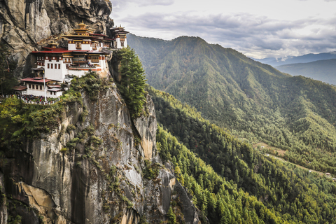 Paro Taktsang, das Tigernest-Kloster in Bhutan, lizenzfreies Stockfoto