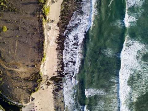 Indonesien, Bali, Luftaufnahme von Dreamland Beach, lizenzfreies Stockfoto