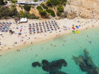 Spanien, Balearische Inseln, Mallorca, Luftaufnahme von Portals Nous, Strand Platja de S'Oratori - AMF05943