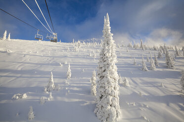 Ski Lift At Snowy Landscape In Whitefish, Montana, Usa - AURF05549