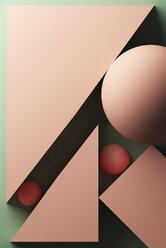 Grüner Hintergrund mit rosa geometrischen Formen - DRBF00114