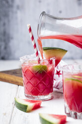 Glasses of Melon Margarita with watermelon juice - SBDF03752