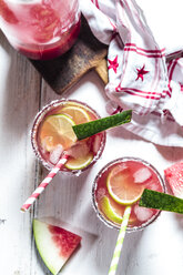 Glasses of Melon Margarita with watermelon juice - SBDF03754