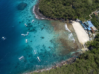 Indonesia, Bali, Aerial view of Blue Lagoon beach - KNTF01825