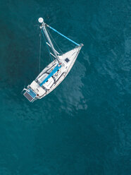 Indonesia, Bali, Aerial view of sailing boat - KNTF01883