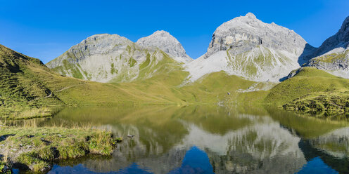 Deutschland, Bayern, Allgäu, Allgäuer Alpen, Rappensee, Linkerskopf, Rothgundspitze und Hochgundspitze - WGF01253