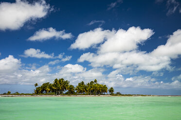 Large clouds over Christmas Island coastline during sunny weather, Kiribati - AURF06945