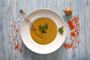 Dish of red lentil soup - JTF01086