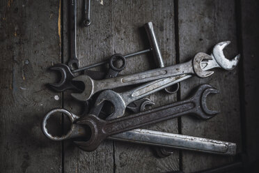 Group of wrenches on wood - KKAF02398
