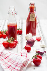 Homemade tomato ketchup and ingredients - LVF07450