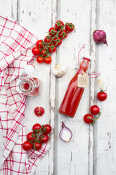 Homemade tomato ketchup and ingredients - LVF07451