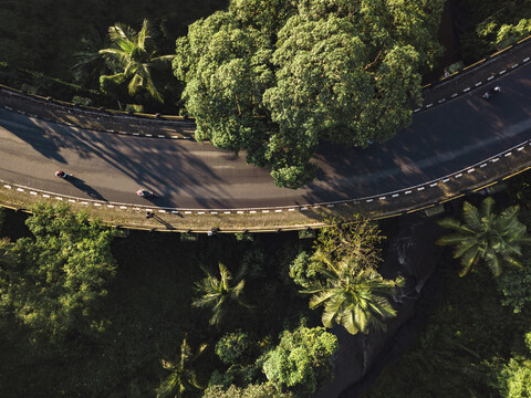 Indonesien, Bali, Ubud, Luftaufnahme der Brücke, lizenzfreies Stockfoto