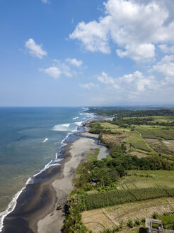 Indonesia, Bali, Aerial view of Yeh Gangga beach - KNTF02078