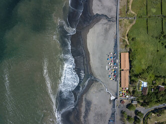 Indonesia, Bali, Aerial view of Yeh Gangga beach - KNTF02105