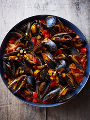 Still life with bowl of mediterranean mussels - CUF44627