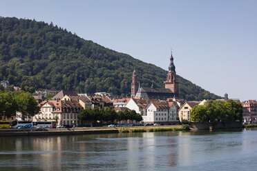 Germany, Baden-Wuerttemberg, Heidelberg, Neckar river, city view with Church of the Holy Spirit - WIF03629