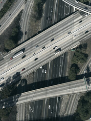 Aerial view freeways and overpasses, Los Angeles, California, USA - FSIF03231