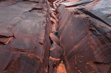 Trad-Klettern, Indian Creek, Moab, Utah, USA - ISF19982