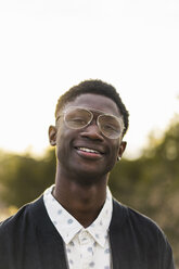 Portrait of a young black man, wearing a glasses - AFVF01829