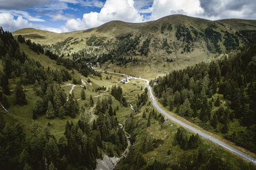 Austria, Carinthia, Nock Mountains, Innerkrems, aerial drone flight over Donner canyon - HMEF00039
