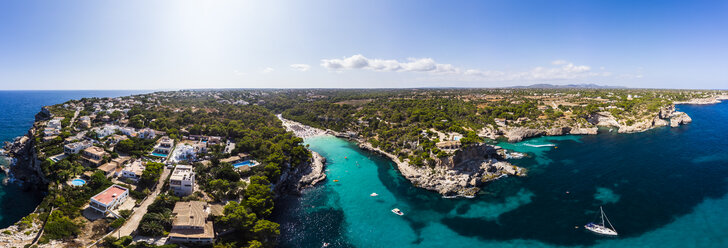 Spain, Balearic Islands, Mallorca, Aerial view of Cala Llombards - AMF06030