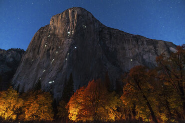 Ruhiger Blick auf die Berge vor dem Sternenhimmel bei Nacht im Yosemite-Nationalpark - CAVF49263