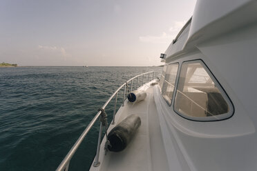 Yacht on sea against sky during sunset - CAVF49382