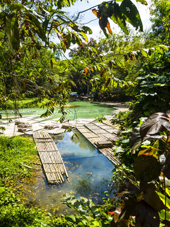 Jamaika, Region Montego Bay, Rafting Village, Martha Brae Fluss, Bambusflöße - AMF06054