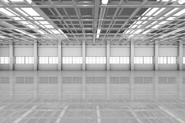 Architecture visualization of an empty warehouse, 3D Rendering - SPCF00285