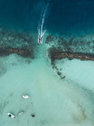 Aerial view of boats on sea at Maldives - CAVF50170