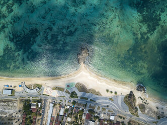 Indonesia, Lombok, Kuta, Aerial view of beach - KNTF02180