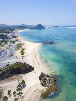 Indonesia, Lombok, Kuta, Aerial view of beach - KNTF02184