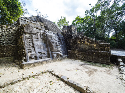 Mittelamerika, Belize, Yucatan-Halbinsel, New River, Lamanai, Maya-Ruine, Lamanai-Masken-Tempel - AMF06116