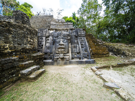 Mittelamerika, Belize, Yucatan-Halbinsel, New River, Lamanai, Maya-Ruine, Lamanai-Masken-Tempel - AMF06117