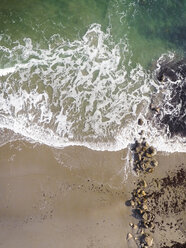 High angle scenic view of waves on shore at beach - CAVF51469
