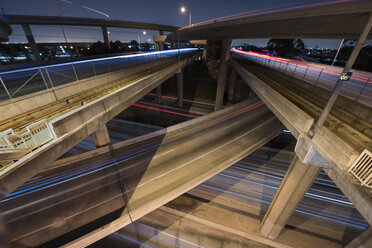 Light trails on elevated roads in city at night - CAVF51907