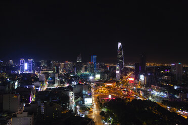 Vietnam, Ho Chi Minh City, Skyline at night - MMAF00639
