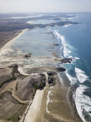 Indonesia, Lombok, Kuta, Aerial view of Seger beach - KNTF02287