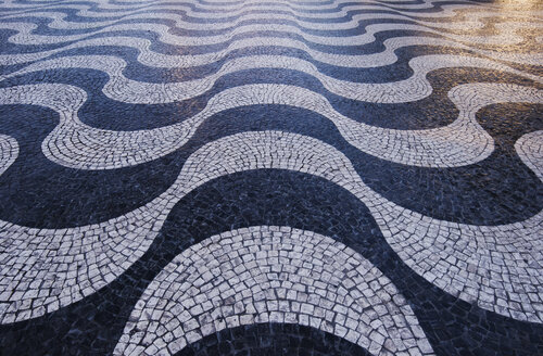 Portugal, Lisbon, Mosaic floor, detail - RAEF02220